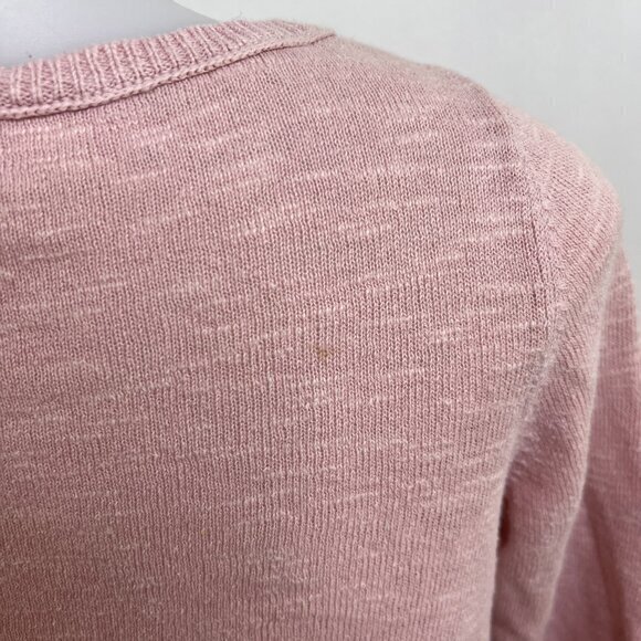 Eileen Fisher Sweater PP Petite Linen Cotton Pink Long Sleeve Crew Neck Solid - Picture 10 of 16